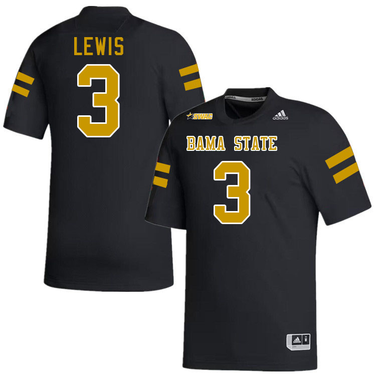 Alabama State Hornets #3 Keane Lewis College Football Jerseys,Uniforms-Black Alabama State Hornets #3 Keane Lewis College Football Jerseys,Uniforms-Black